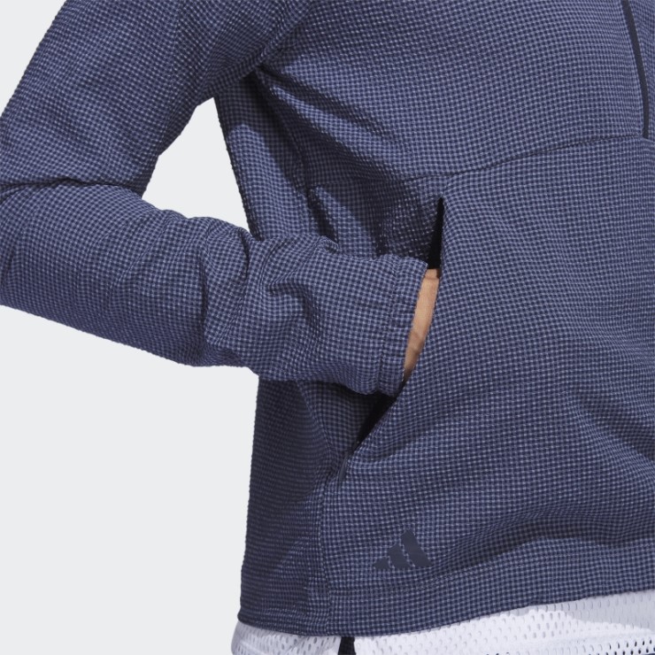Azul Marino Adidas Seersucker Sudadera Con Capucha De Golf Con Cremallera De 1/4