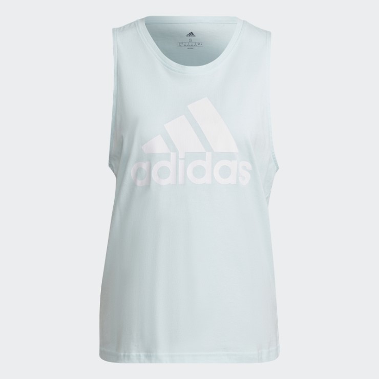 Camiseta Sin Mangas Essentials Con Logo Grande Azul Adidas