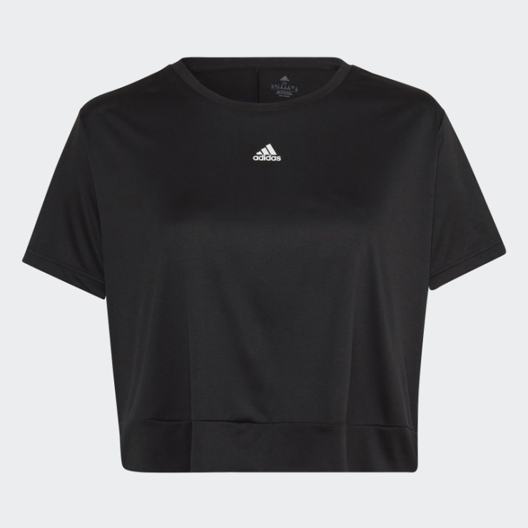 Adidas Aeroready Studio Camiseta Corta Suelta Negra (talla Grande)