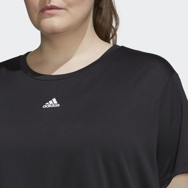 Adidas Aeroready Studio Camiseta Corta Suelta Negra (talla Grande)