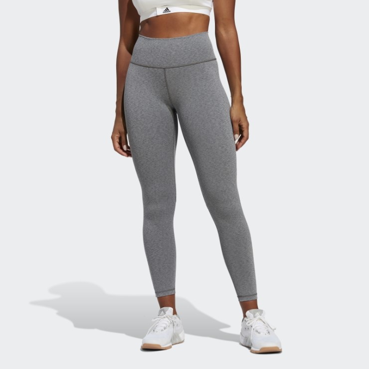 Leggings De Entrenamiento Gris Oscuro Jaspeado Optime Adidas