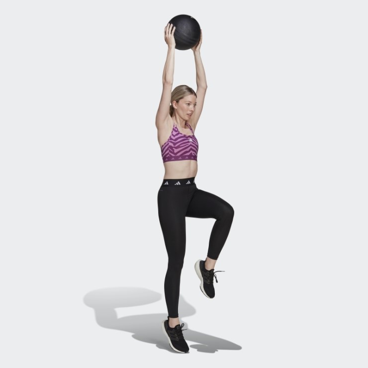 Sujetador Cebra De Sujeción Media Adidas Hyperglam Techfit Lila