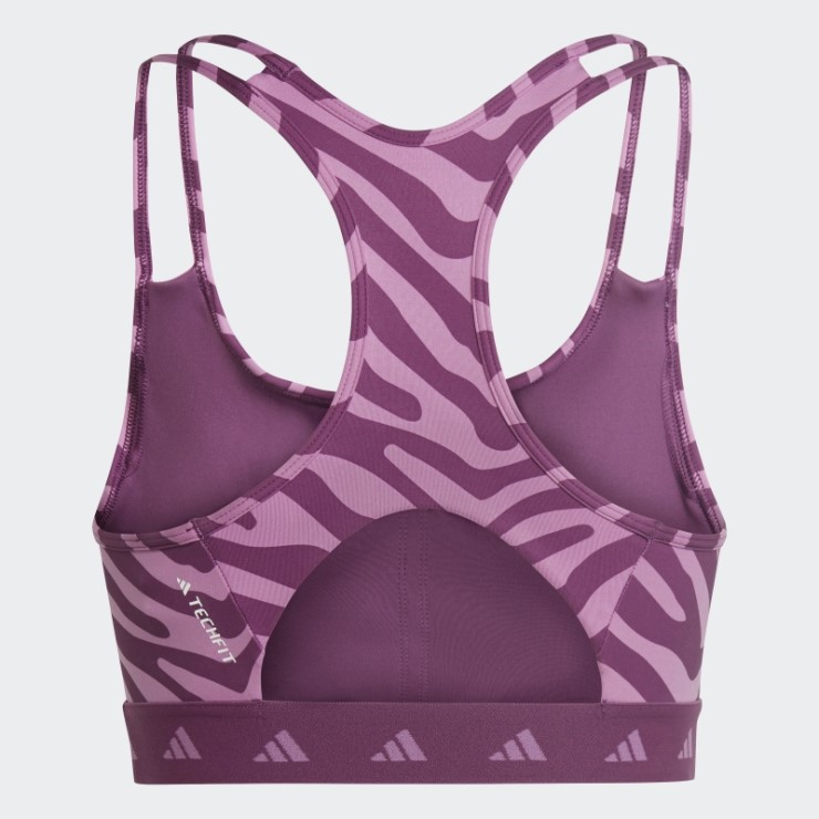 Sujetador Cebra De Sujeción Media Adidas Hyperglam Techfit Lila