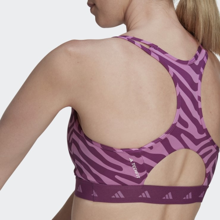 Sujetador Cebra De Sujeción Media Adidas Hyperglam Techfit Lila