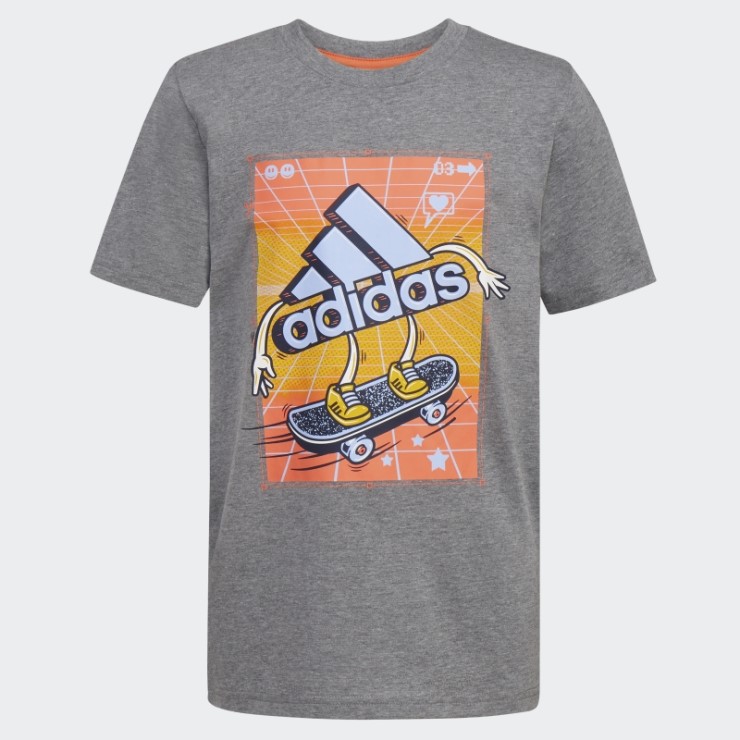 Camiseta Gris Medio Adidas Heather Skater Badge Of Sport