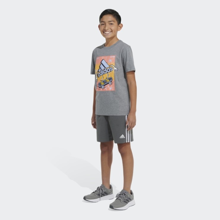 Camiseta Gris Medio Adidas Heather Skater Badge Of Sport