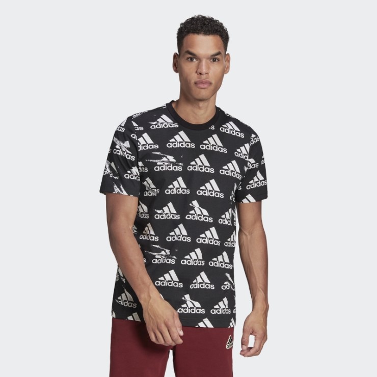 Camiseta Negra Essentials Brandlove Single Jersey Adidas