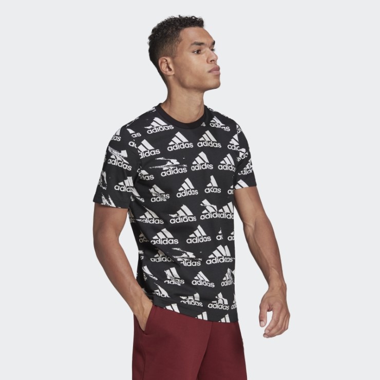 Camiseta Negra Essentials Brandlove Single Jersey Adidas