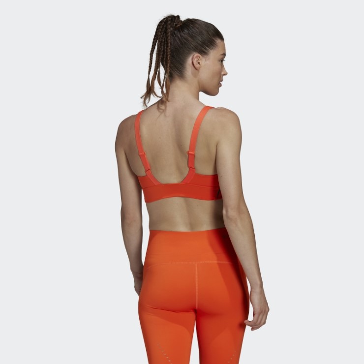 Adidas Powerimpact Luxe Sujetador Hiit De Entrenamiento De Sujeción Media Naranja