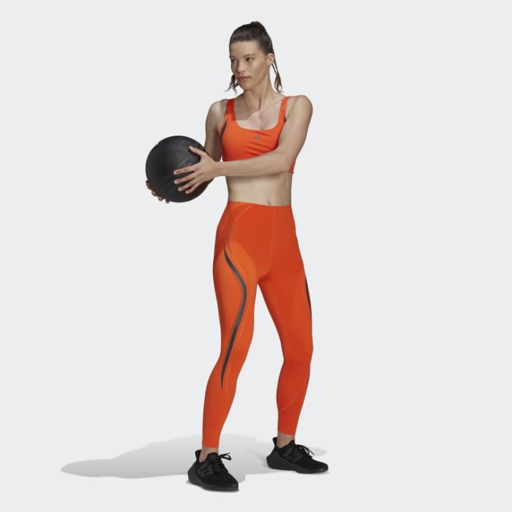 Adidas Powerimpact Luxe Sujetador Hiit De Entrenamiento De Sujeción Media Naranja