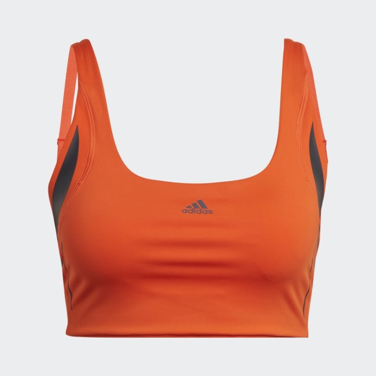 Adidas Powerimpact Luxe Sujetador Hiit De Entrenamiento De Sujeción Media Naranja