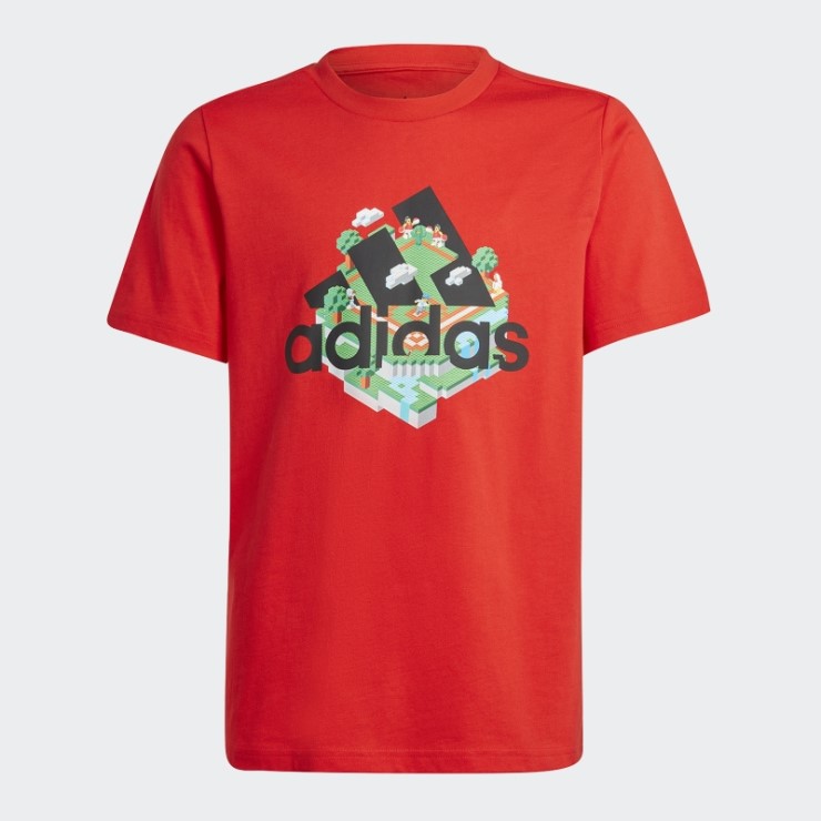 Camiseta Roja Con Gráfico Adidas X Lego