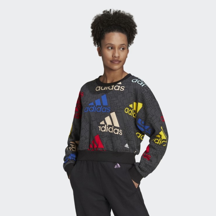 Sudadera Carbon Adidas Essentials Corta Con Logo Multicolor