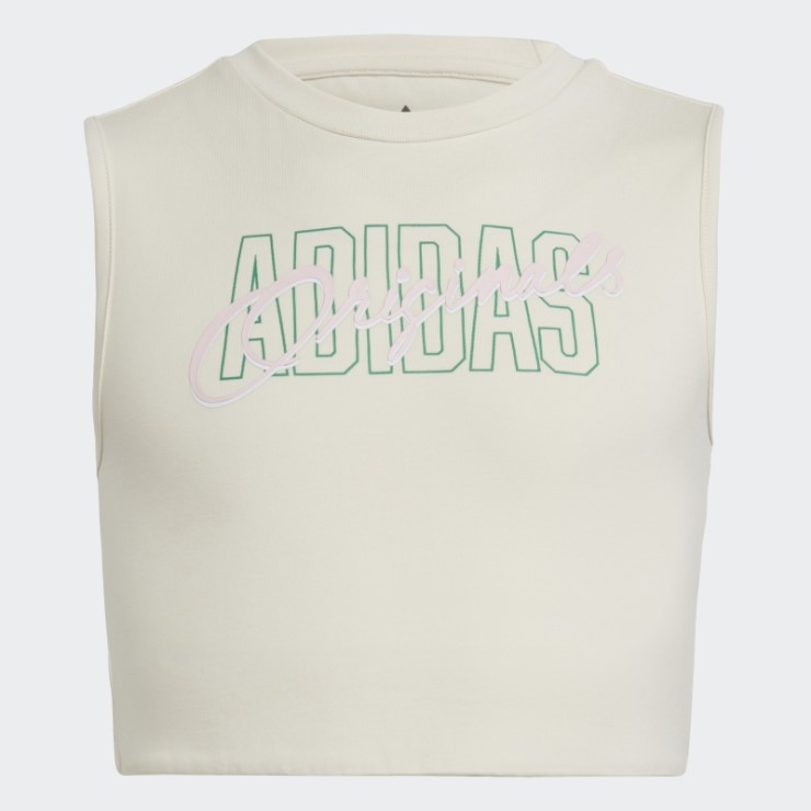 Camiseta Sin Mangas Blanca Con Estampado Gráfico De Adidas