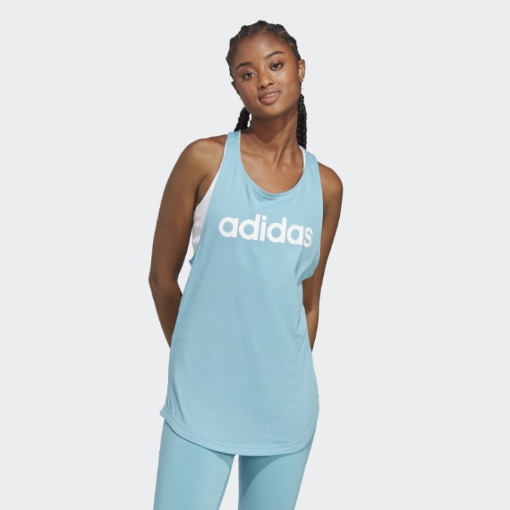 Adidas Camiseta Sin Mangas Con Logo Suelto Azul Esencial