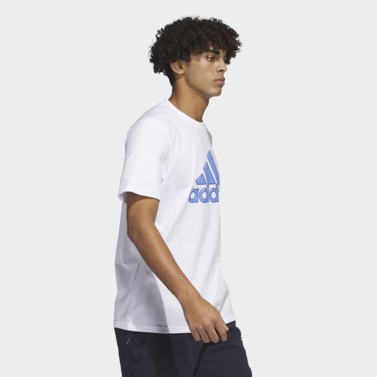 Relleno De Pluma Con Logotipo Blanco - Camiseta Con Gráfico De Ropa Deportiva Adidas