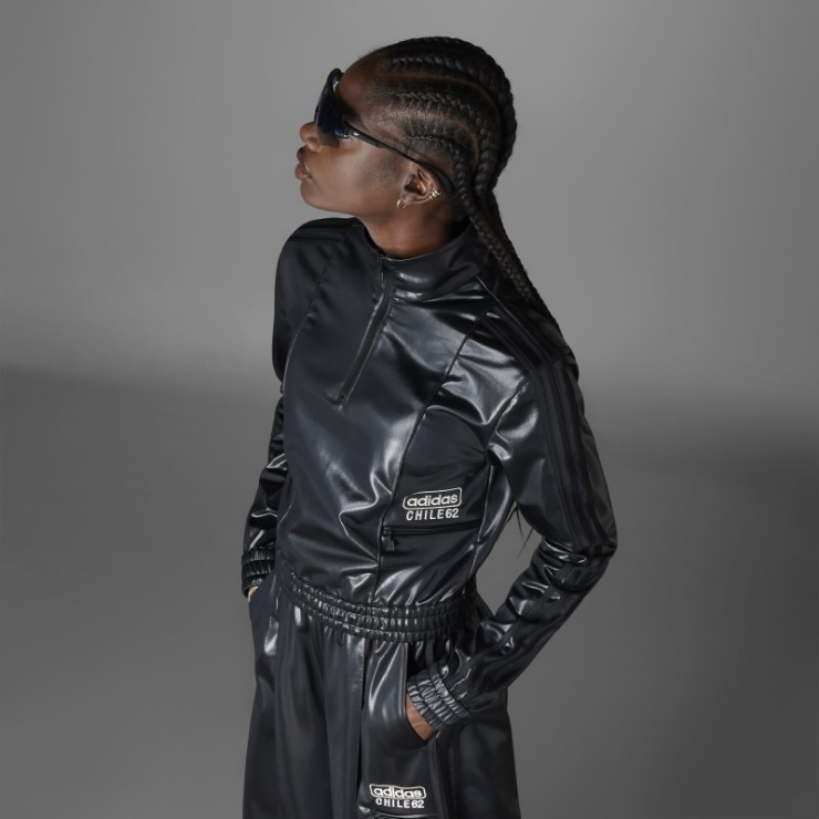 Camiseta Adidas Chile 62 Versión Azul Con Media Cremallera Negra