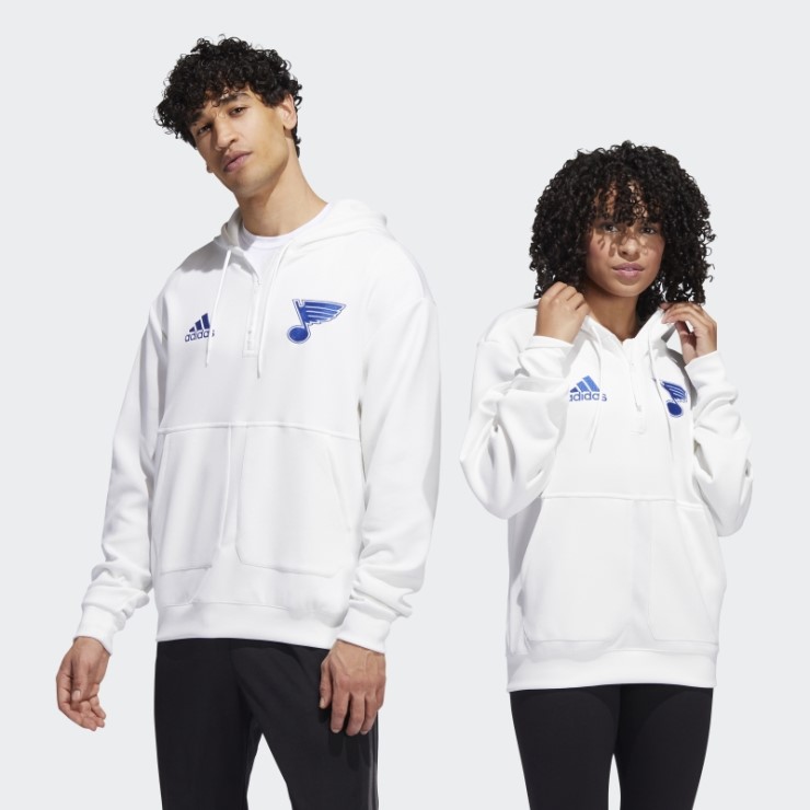 Adidas Blues 22 Nhl No-dye 1/4 Zip Sudadera Con Capucha (género Neutral) No Teñido