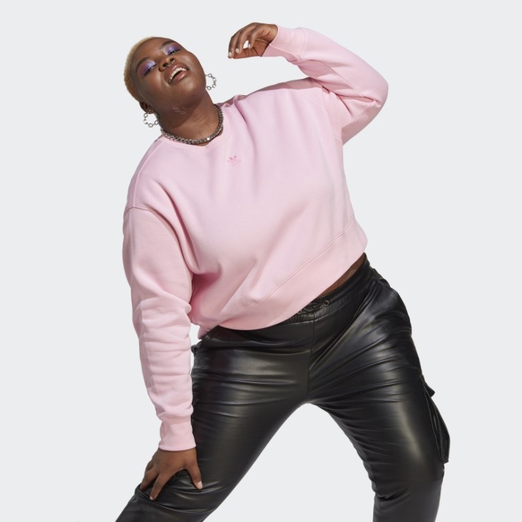 Sudadera Adicolor Essentials Crew (tallas Grandes) True Pink Adidas