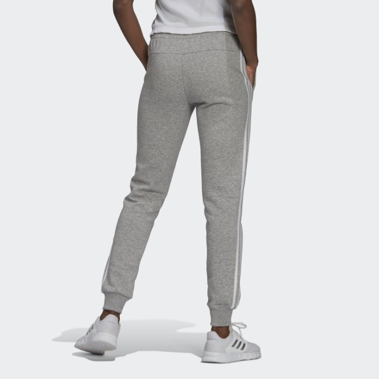 Pantalón Gris Medio Essentials De Adidas Con 3 Rayas