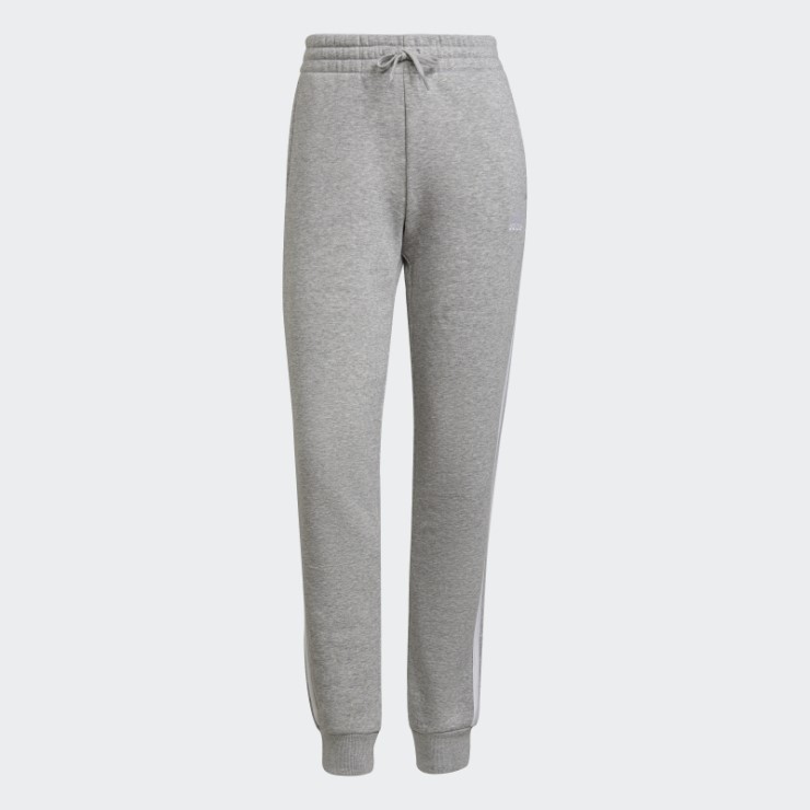 Pantalón Gris Medio Essentials De Adidas Con 3 Rayas