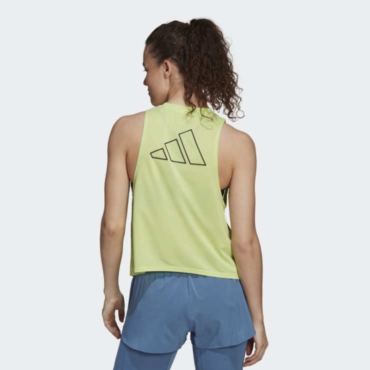 Camiseta Sin Mangas Con 3 Barras De Iconos Lime Run Adidas