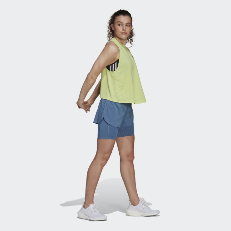 Camiseta Sin Mangas Con 3 Barras De Iconos Lime Run Adidas