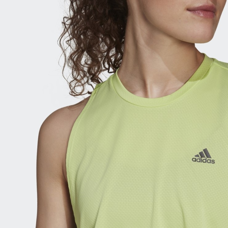 Camiseta Sin Mangas Con 3 Barras De Iconos Lime Run Adidas