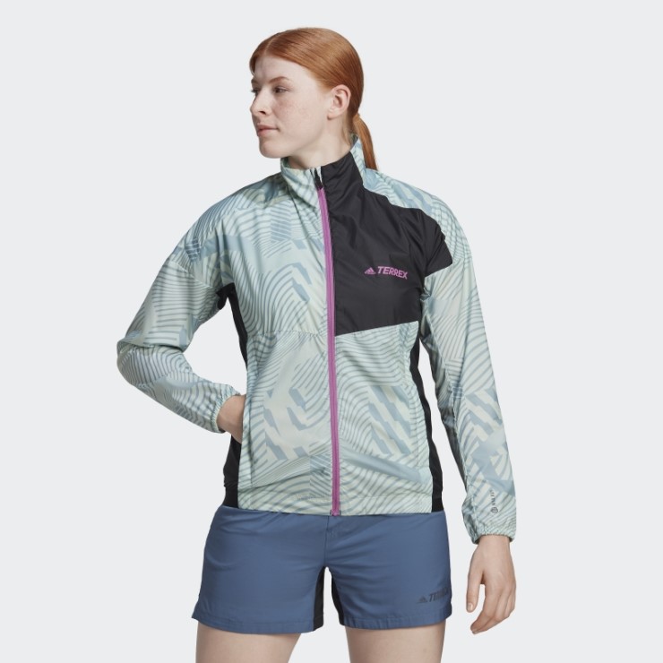 Chaqueta Cortavientos Estampada Terrex Trail Running Verde Adidas