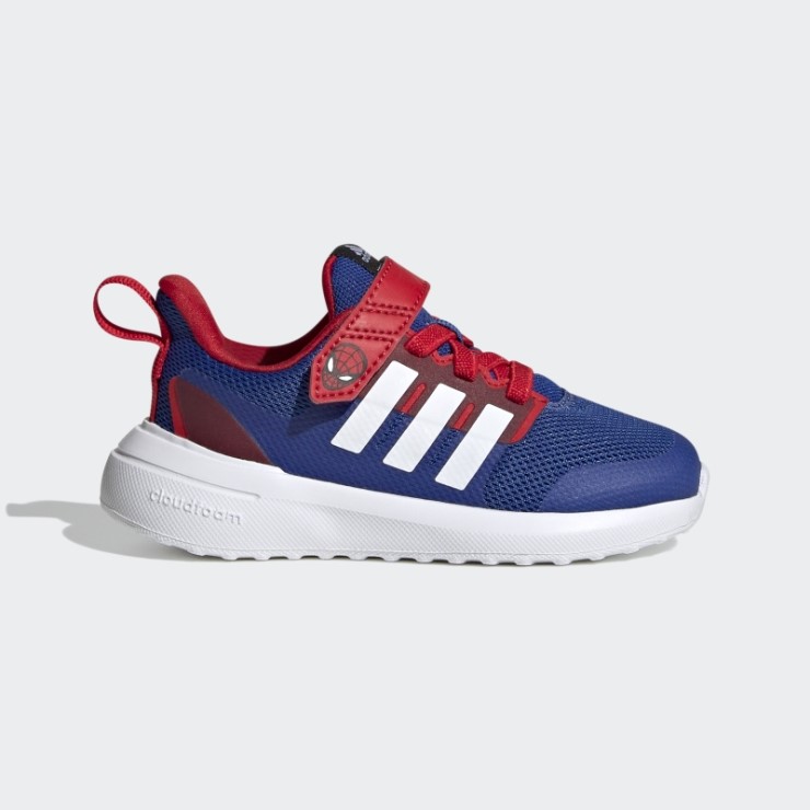 Azul Real Adidas X Marvel Fortarun 2.0 Spider-man Cloudfoam Elástico Encaje Top Correa Zapatos Caliente