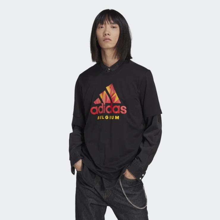 Camiseta Gráfica Adidas Bélgica Negra