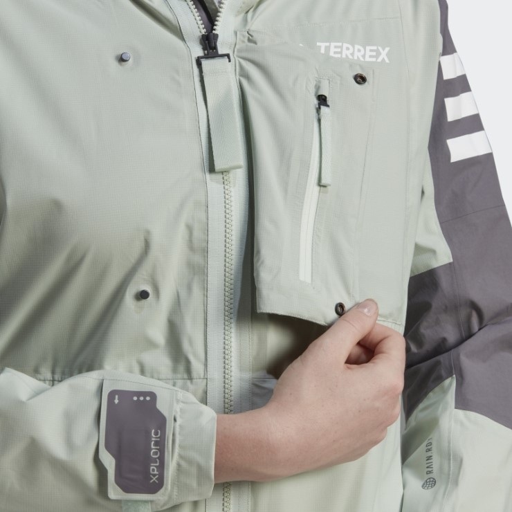 Adidas Terrex Xploric Rain.rdy Chaqueta De Senderismo Gris Rastro
