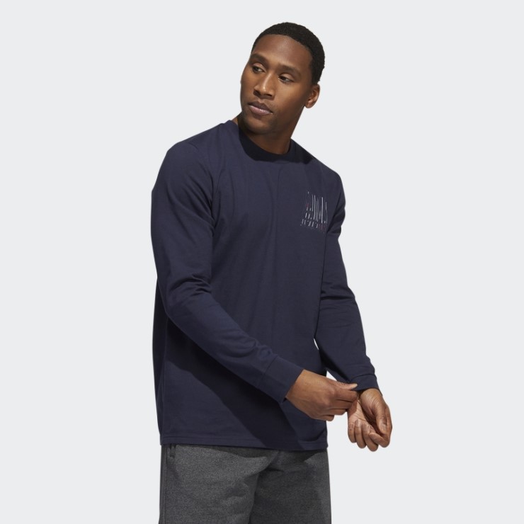 Adidas Camiseta De Manga Larga Con Gráfico Deportivo Dinámico De Tinta