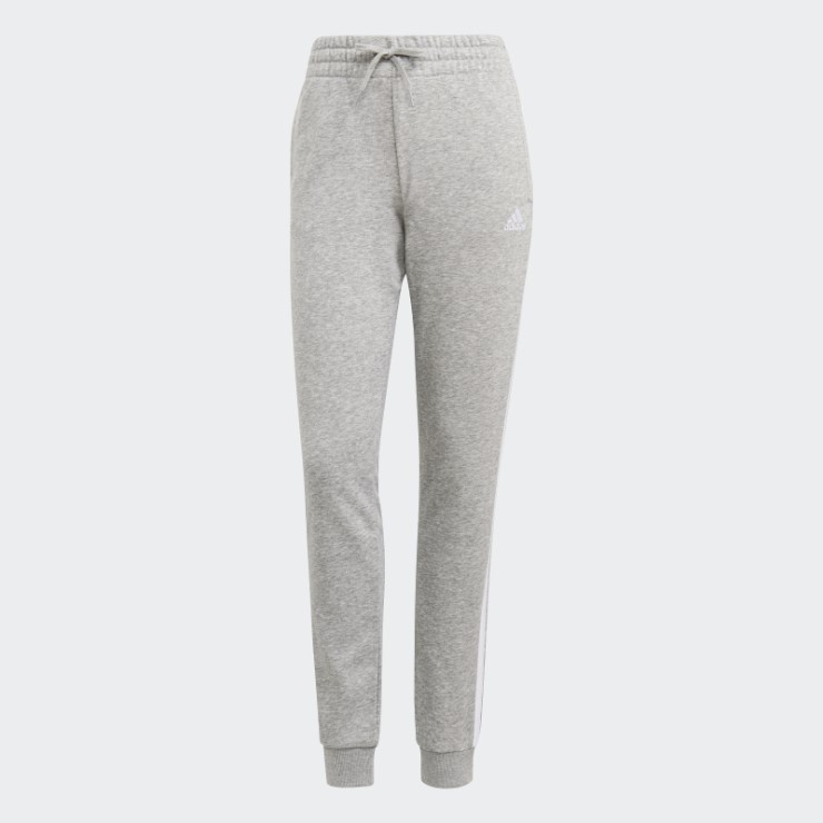 Pantalón Adidas Essentials French Terry 3 Rayas Gris Medio