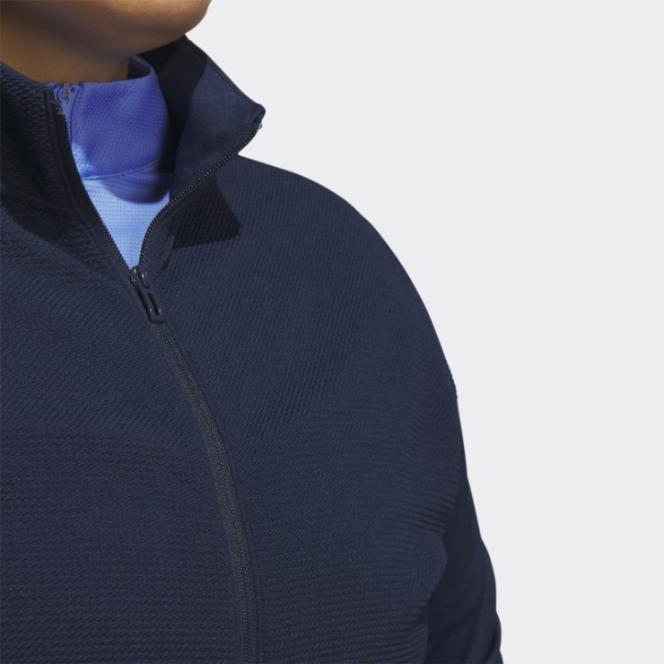 Adidas Chaqueta Texturizada Con Cremallera Completa (talla Grande) Azul Marino