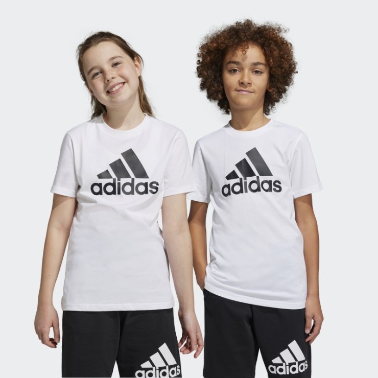 Camiseta Blanca Adidas Essentials Slim De Algodón Con Logo Grande