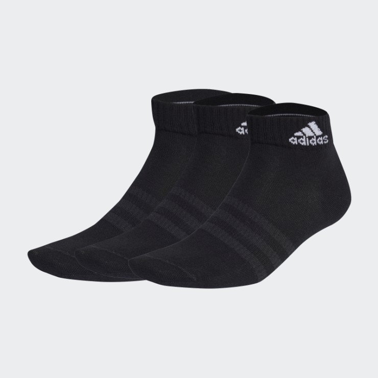Calcetines Tobilleros Finos Y Ligeros Adidas Negros 3 Pares