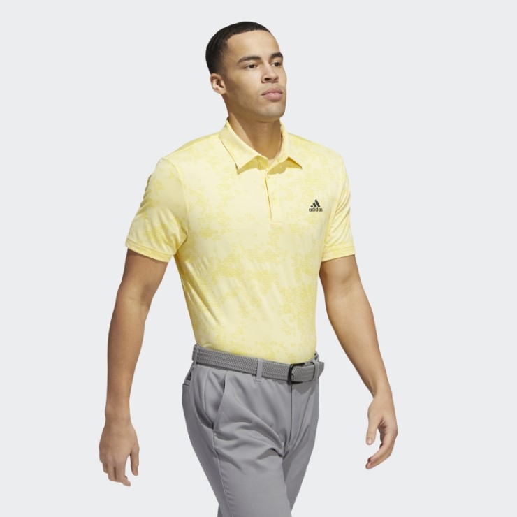 Polo Amarillo Jacquard Adidas