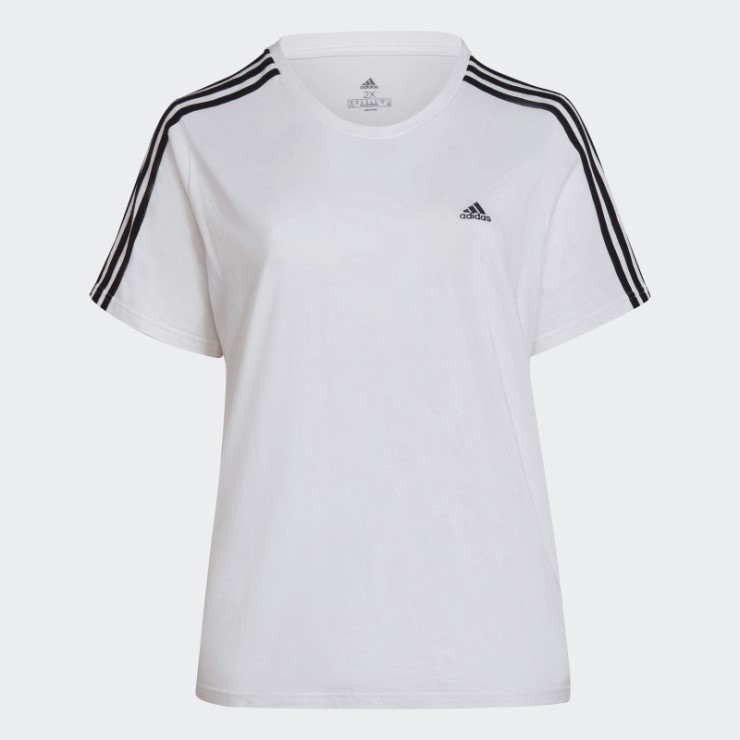 Adidas Essentials Slim 3-stripes Camiseta (talla Grande) Blanco