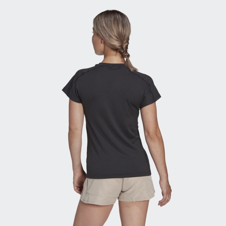 Camiseta Negra Con Cuello En V Aeroready Train Essentials Minimal Branding Adidas