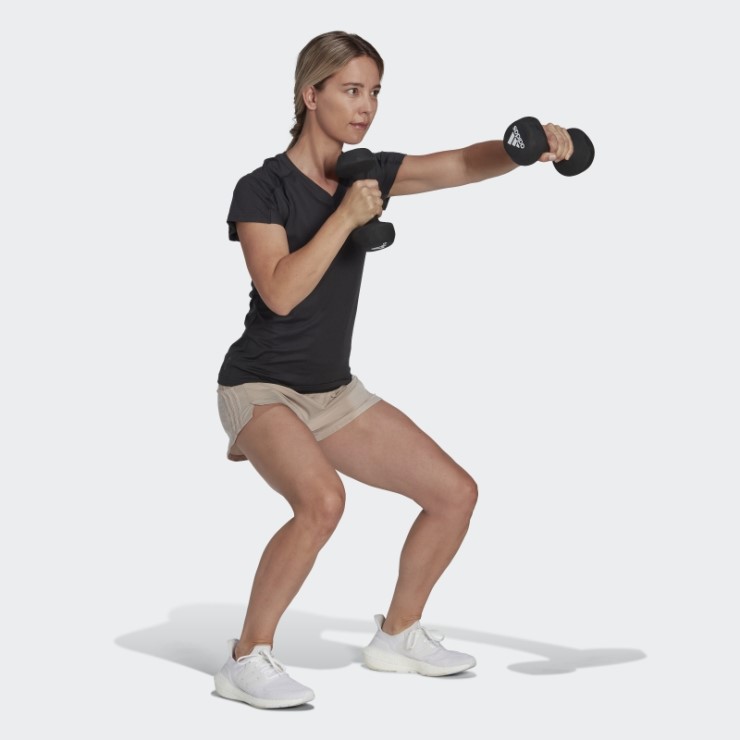 Camiseta Negra Con Cuello En V Aeroready Train Essentials Minimal Branding Adidas