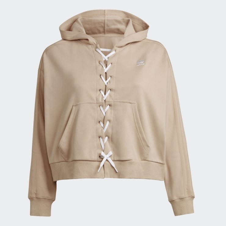 Sudadera Beige Con Cordones Always Original (tallas Grandes) Adidas