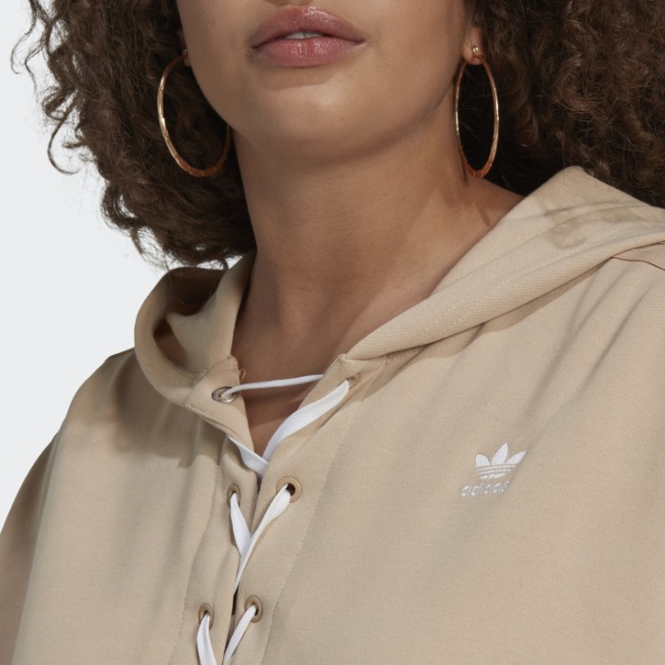 Sudadera Beige Con Cordones Always Original (tallas Grandes) Adidas