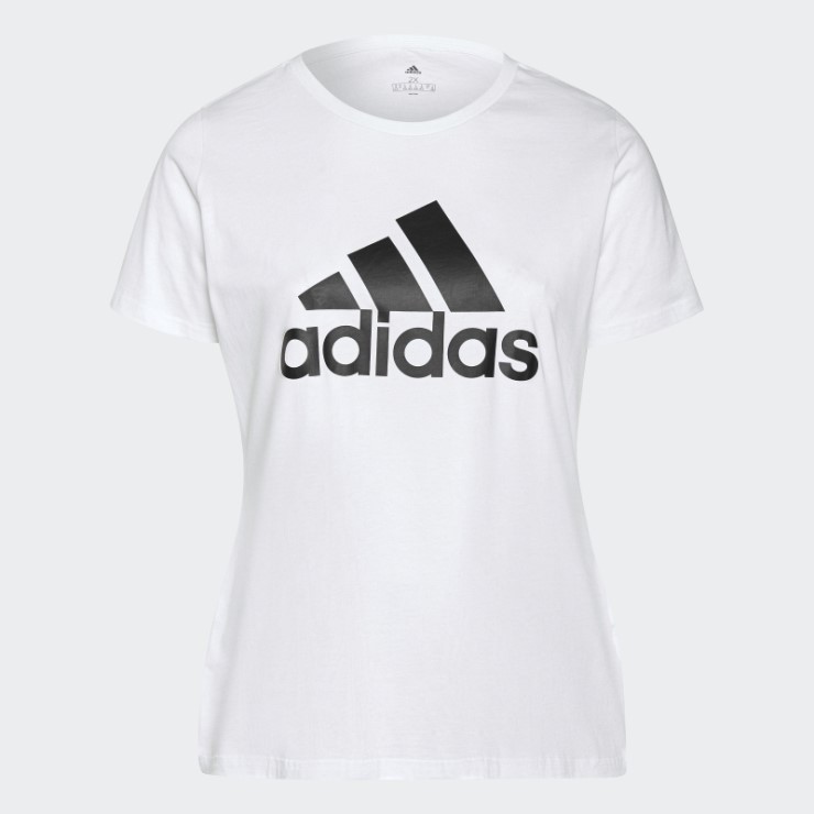 Camiseta Adidas Essentials Logo Blanca (talla Grande)