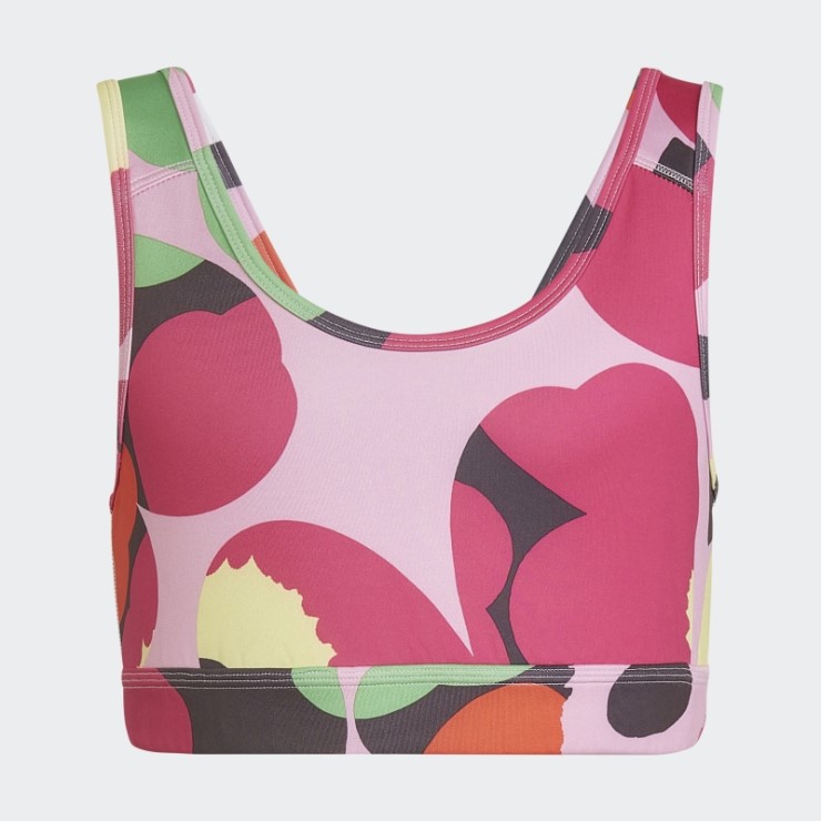 Sujetador Con Estampado Floral Aeroready De Adidas X Marimekko En Rosa Escarcha Caliente