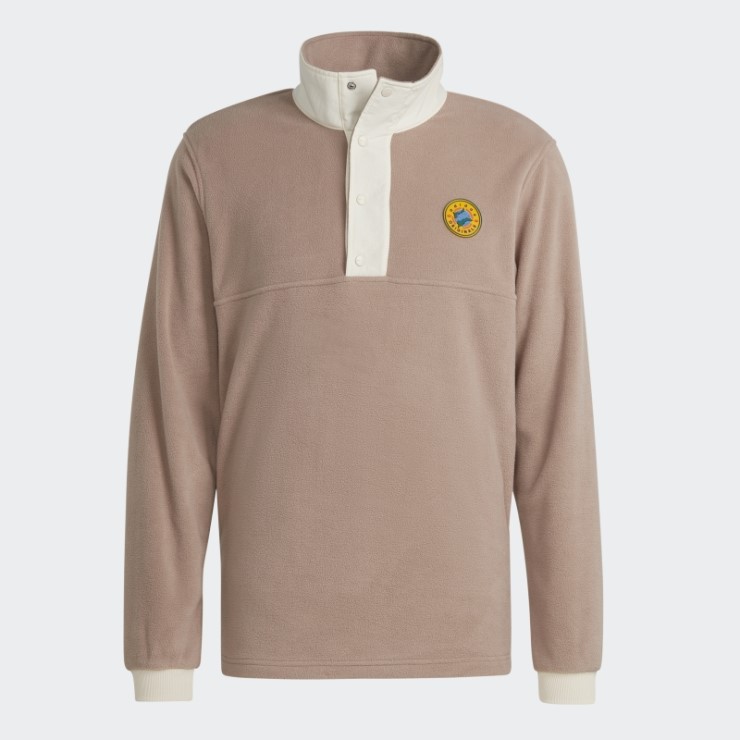 Adidas Chamarra De Forro Polar Marrón Calcáreo Wander Hour Quarter-snap