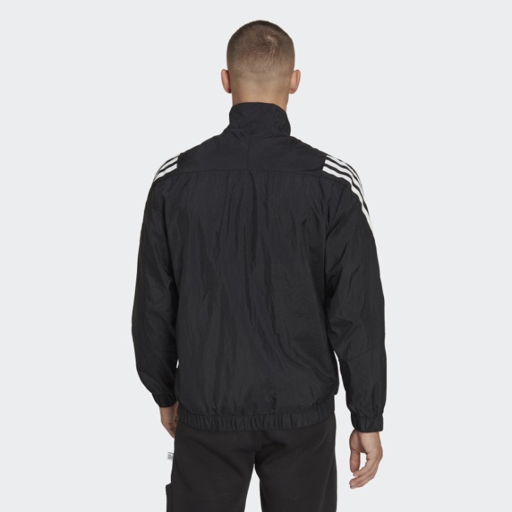 Adidas Sudadera Negra Con Cremallera De 1/4 Y 3 Rayas De Iconos Del Futuro