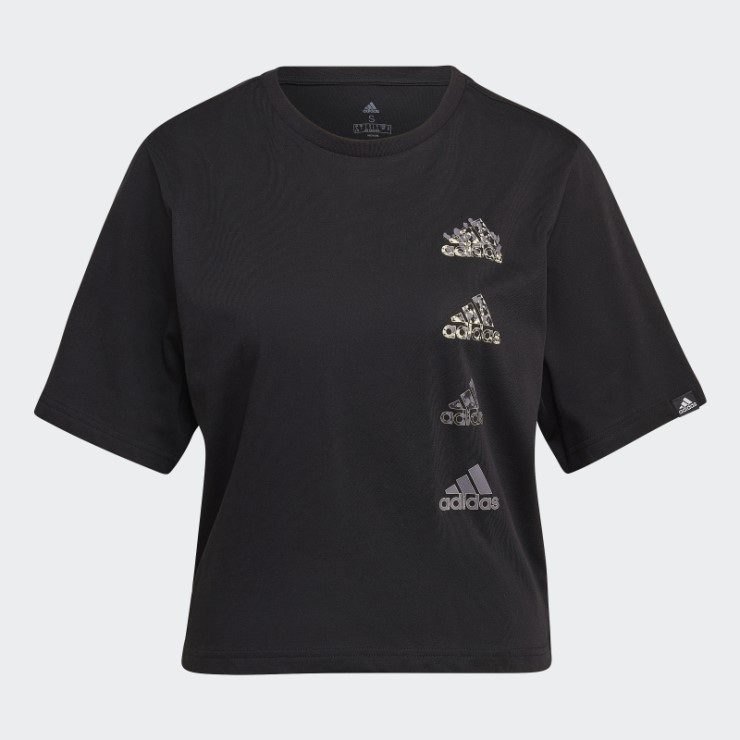 Adidas Camiseta Negra Aeroready Con Gráfico Corto De Entrenamiento
