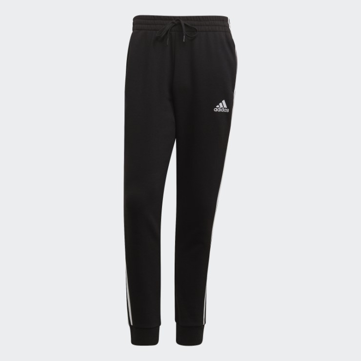 Adidas Essentials French Terry Tapered-cuff 3-stripes Pantalones Negro