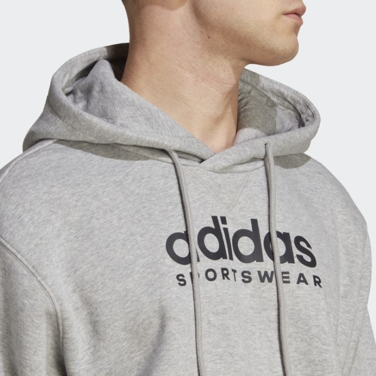 Adidas All Szn Fleece Graphic Sudadera Con Capucha Gris Medio